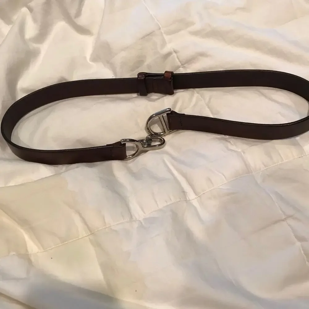 Brown leather adjustable belt size small